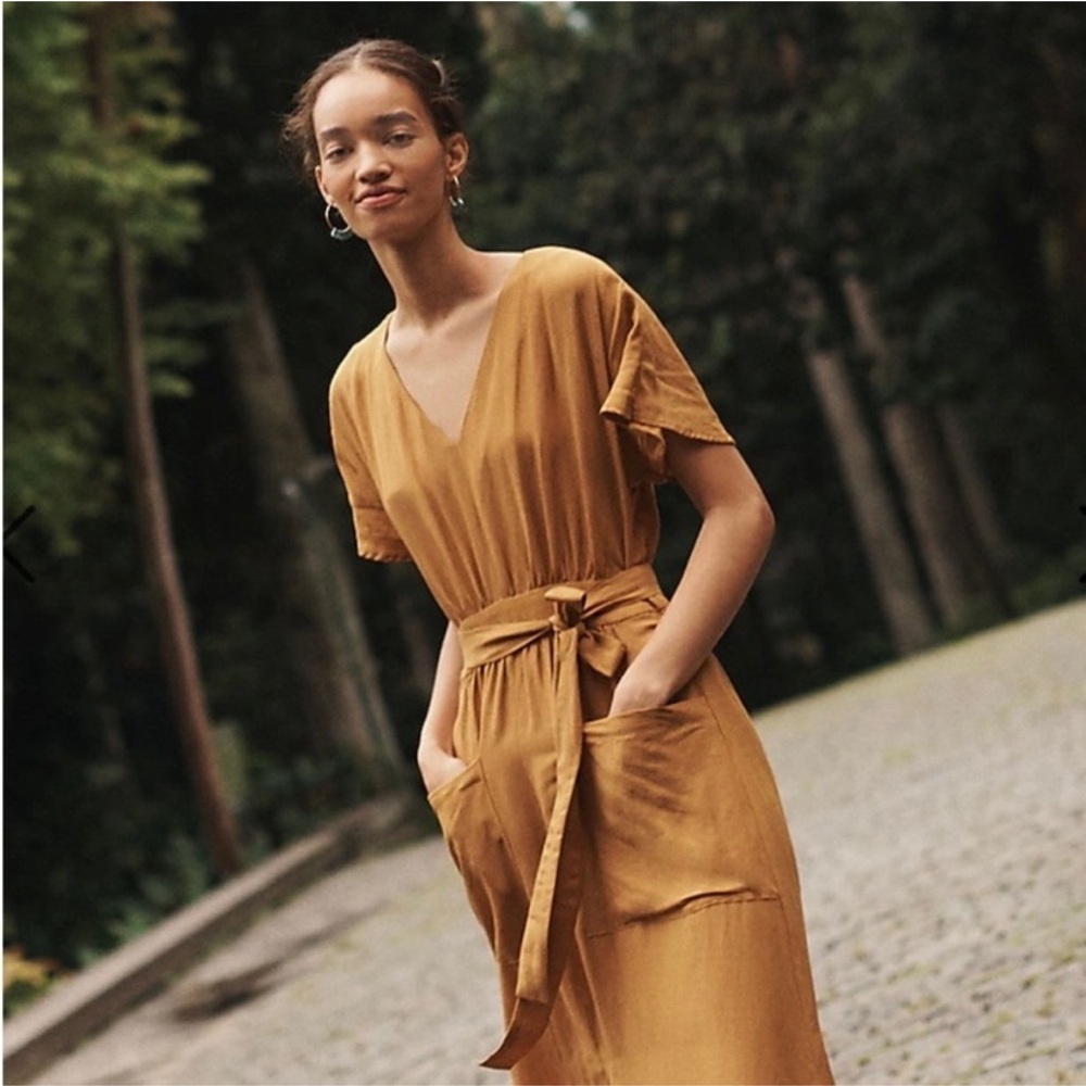 Linen mustard Madewell dress